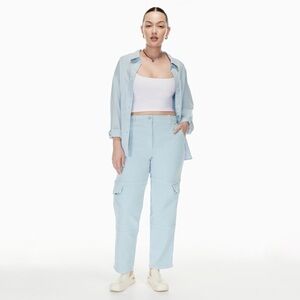 Aritzia | Wilfred Free | Maeve Mid-Rise Twill Cargo Pants‎ Pastel Blue Size 2